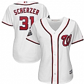 Women Nationals 31 Max Scherzer White 2019 World Series Bound Cool Base Jersey,baseball caps,new era cap wholesale,wholesale hats